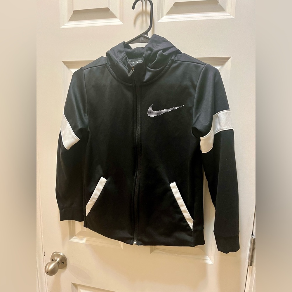 Nike Kid’s Black and White Jacket with Hoodie
